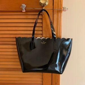 Kate Spade Black Scallop Tote